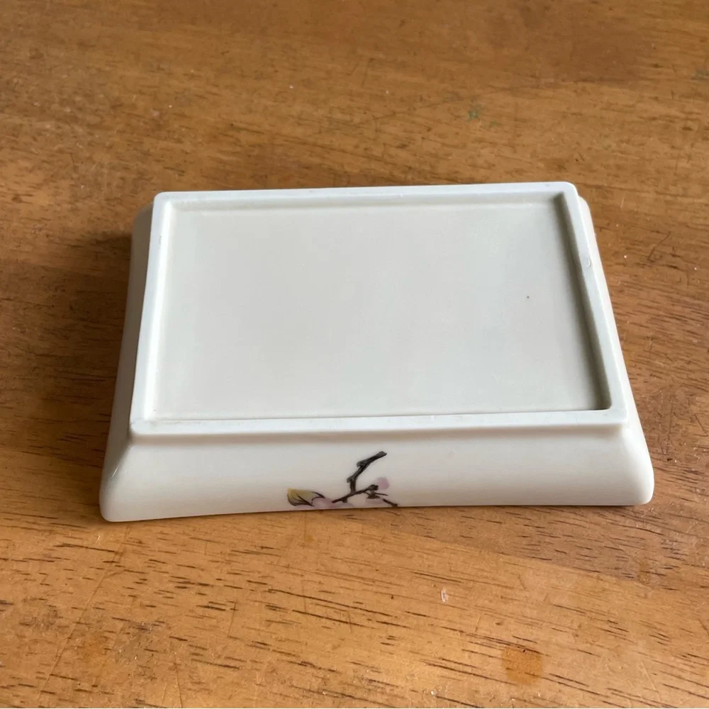 VINTAGE | Ceramic Cherry Blossom Rectangle Soap Trinket Dish